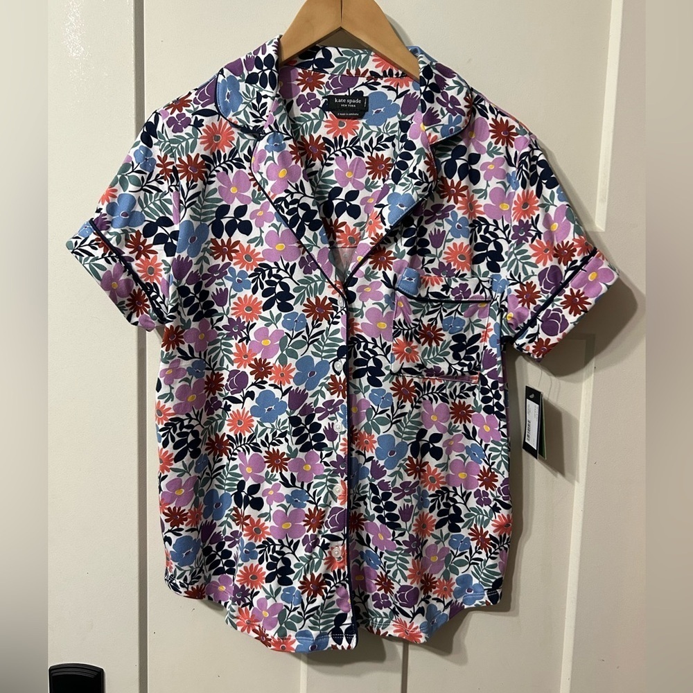 Brand New Kate Spade Women’s Small Floral Pajama Top Shirt Buttoned
